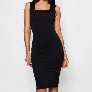 Square Neck Sleeveless Midi Dress